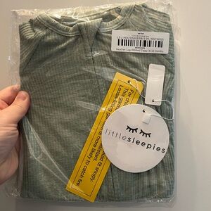 NWT Little Sleepies Heather Sage Ribbed Zippy